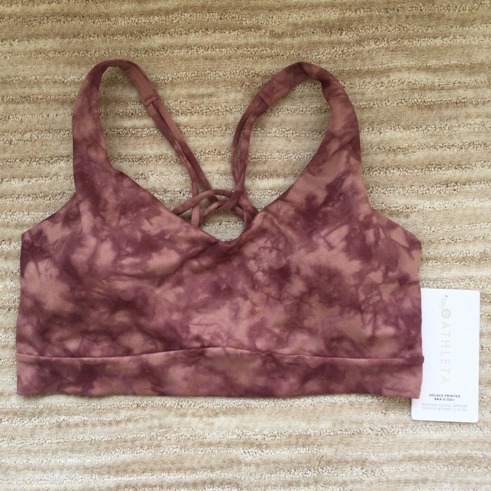 NWT Athleta Solace Printed Sports Bra Yoga Riptide Palermo Size Medium - Picture 5 of 13